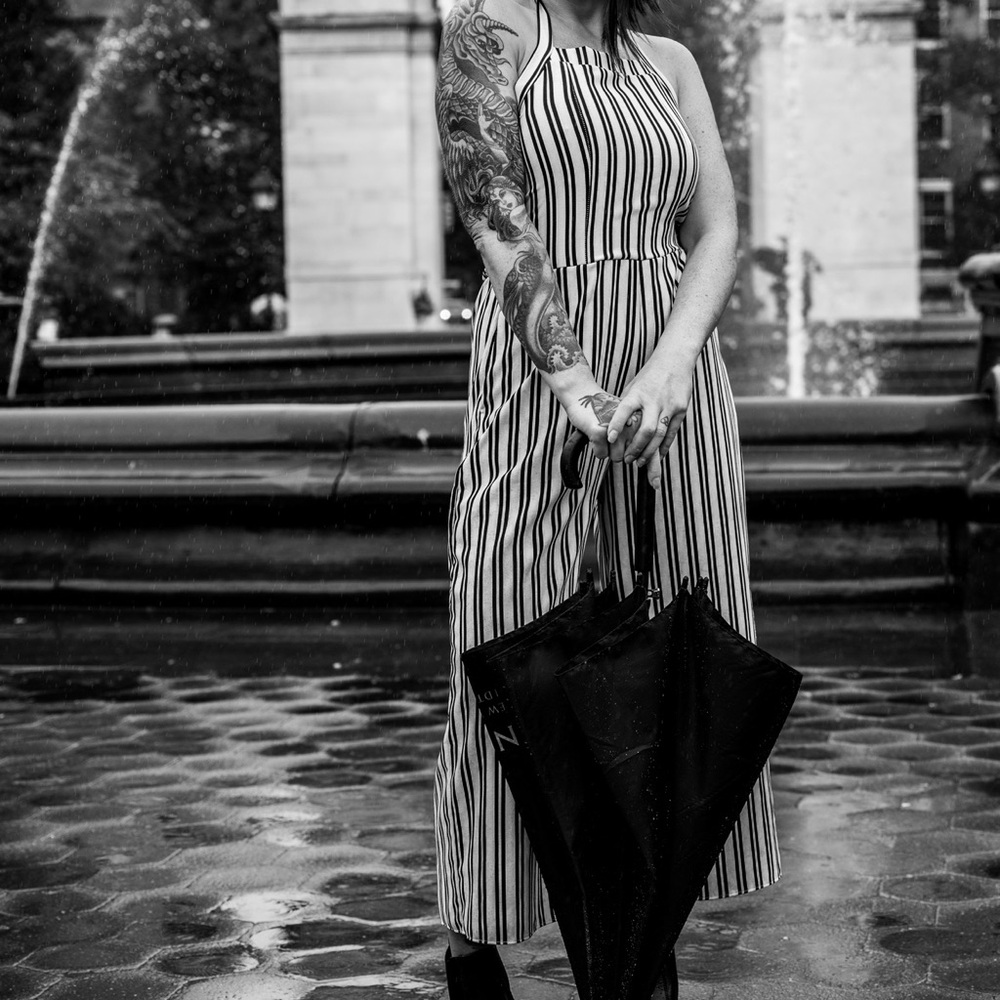 Striped Black and White Maxi Jumper